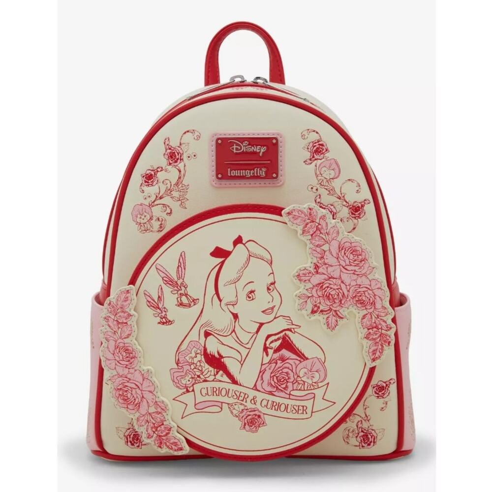 Loungefly Disney Alice in Wonderland Tonal Alice Floral Mini Backpack | NWT